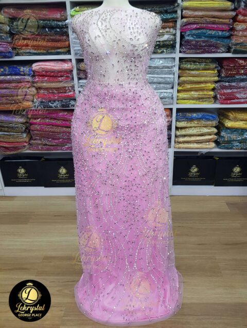 Crystal Fabric Full Work Baby Pink